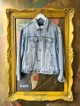 Load image into Gallery viewer, KSUBI MENS DISTRESSED LIGHT DENIM JACKET XS