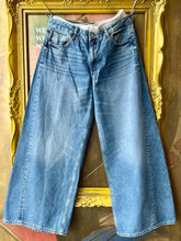 Load image into Gallery viewer, ZARA WIDE LEG DENIM JEANS WITH BOXER SHORT INSERT