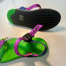 Load image into Gallery viewer, OFF WHITE New Trek Jacquard Sandals Fuchsia Green