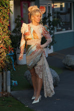 Load image into Gallery viewer, ZIMMERMANN  Luminosity Lace Drape Mini Dress Chattering Stripe