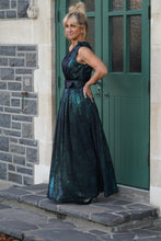 Load image into Gallery viewer, RETROFETE Andrea Maxi Dress Green Print