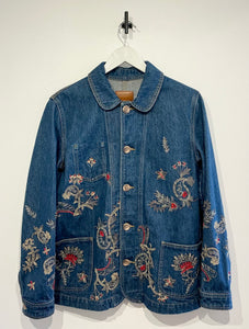 ZARA Premium Denim Collection Embroidered Denim Jacket