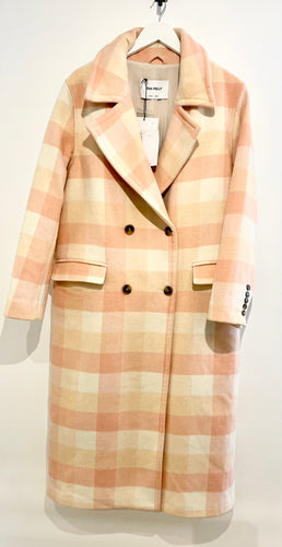 ENA PELLY Lana Wool Coat Turtle Dove Check