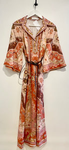 ZIMMERMANN Wylie Tunic Midi Dress Rust Multi