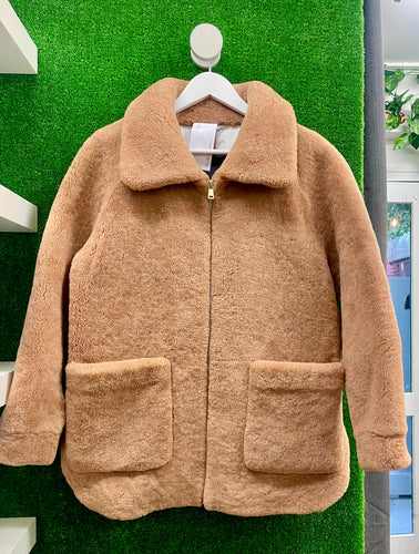 H BRAND Frankie Shearling Jacket Tan