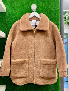 H BRAND Frankie Shearling Jacket Tan