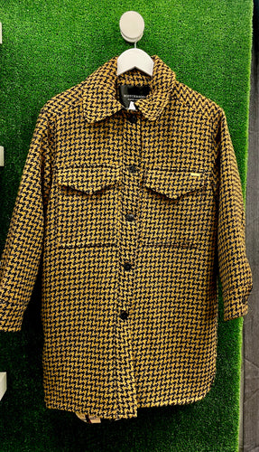 SCOTCH & SODA STARGAZER Houndstooth Shacket Gold/Black