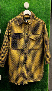 SCOTCH & SODA STARGAZER Houndstooth Shacket Gold/Black