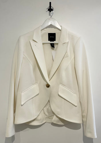 SMYTHE One Button Blazer Ivory Pique