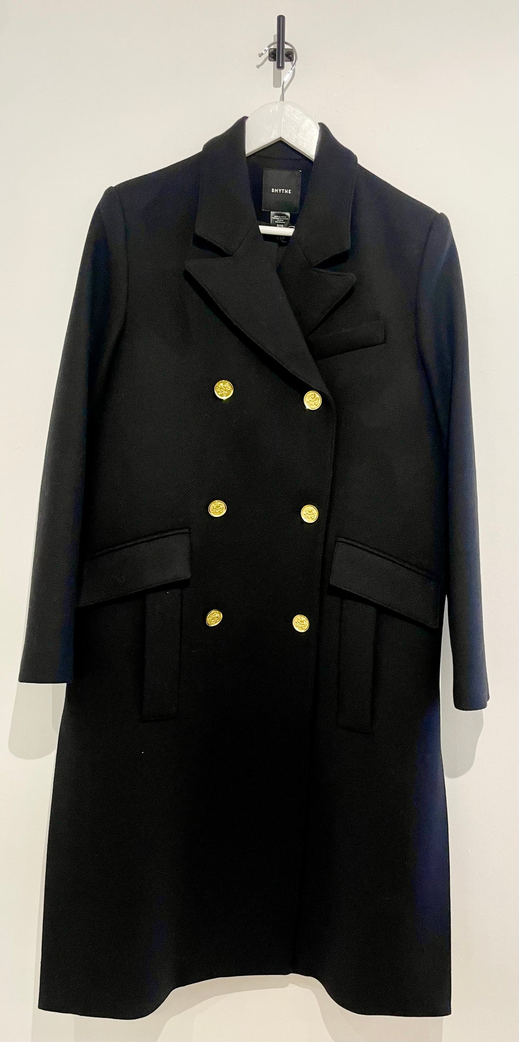 SMYTHE Double Breasted Wool Overcoat