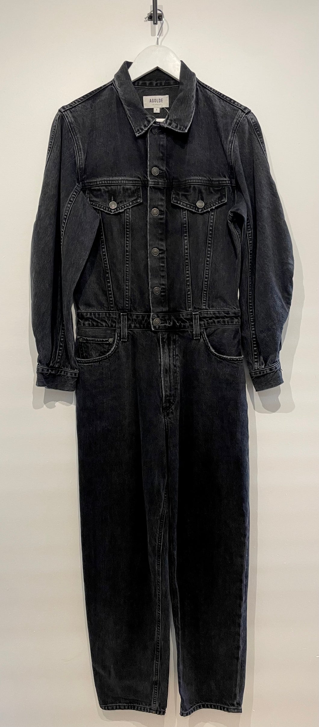 AGOLDE Balloon Sleeve Jumpsuit Black