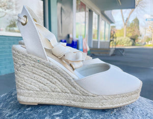 LA TRIBE Low Wedge Espadrille Crudo (Ecru)