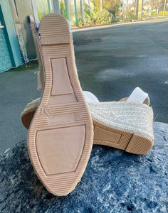 LA TRIBE Low Wedge Espadrille Crudo (Ecru)