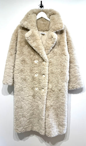 BRAVE + TRUE Faux Fur Double Breasted Coat Beige