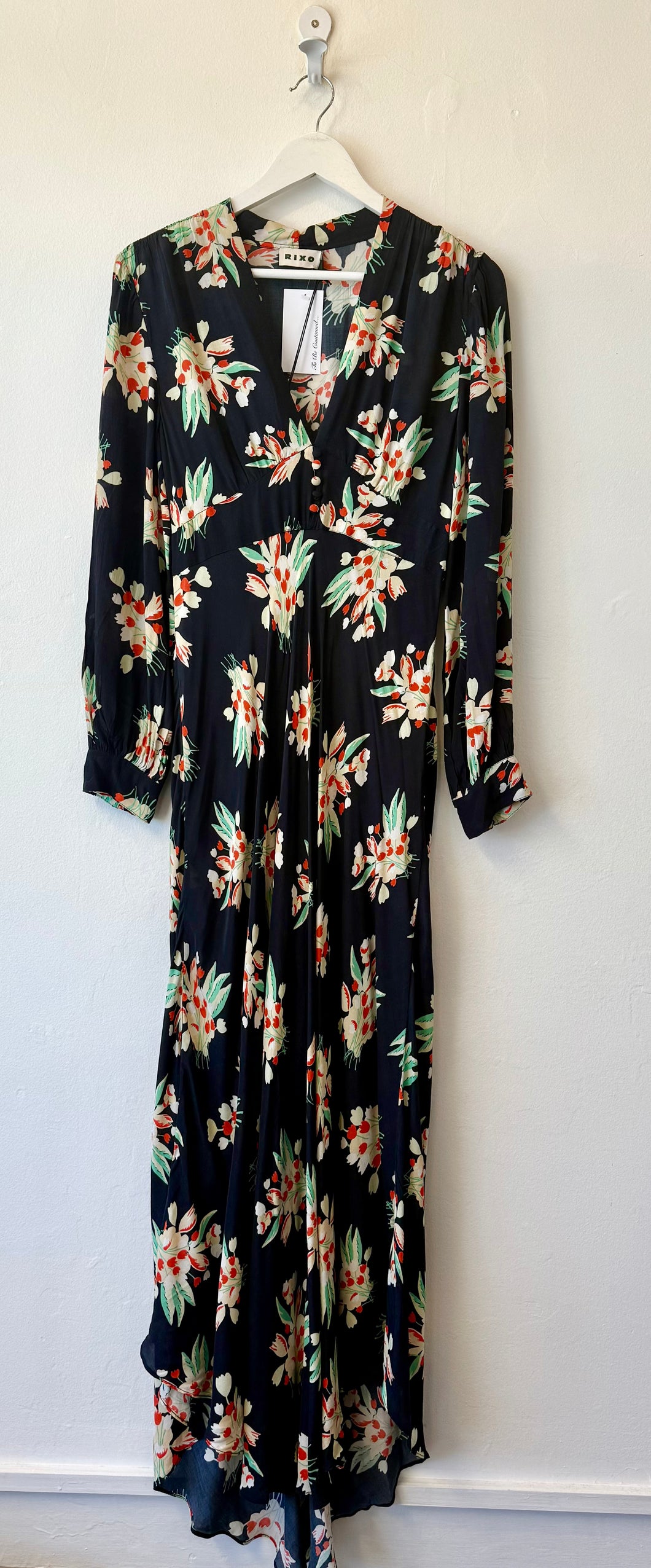 RIXO Trula Dress in Tulip Cloud Black