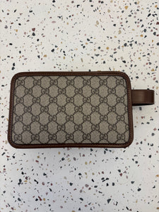 GUCCI ORIGINAL GG Supreme Canvas Travel Case Brown