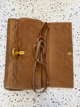 Load image into Gallery viewer, FENDI Brown Suede Pasta Flap Clutch-Cross Body