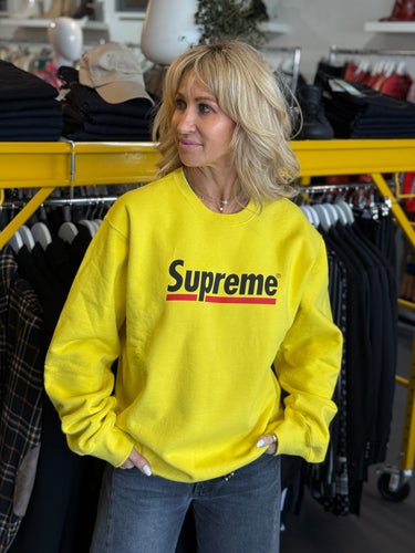SUPREME Underline Crewneck Lemon