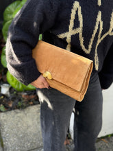 Load image into Gallery viewer, FENDI Brown Suede Pasta Flap Clutch-Cross Body