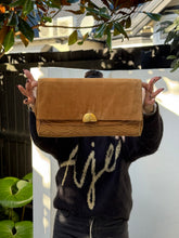 Load image into Gallery viewer, FENDI Brown Suede Pasta Flap Clutch-Cross Body