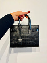 Load image into Gallery viewer, SAINT LAURENT Sac De Jour Crocodile Embossed Leather Black