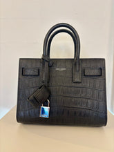 Load image into Gallery viewer, SAINT LAURENT Sac De Jour Crocodile Embossed Leather Black