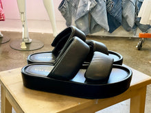 Load image into Gallery viewer, ALIAS MAE Leather Velcro Slides Black