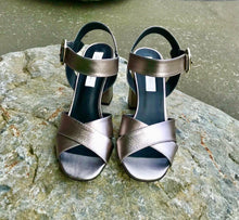 Load image into Gallery viewer, KATHRYN WILSON HEPBURN HEEL PEWTER CALF