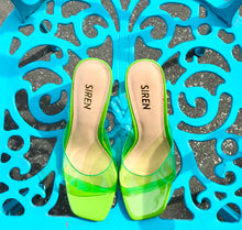 Load image into Gallery viewer, SIREN Kallie Block Heel Mules Lime Green