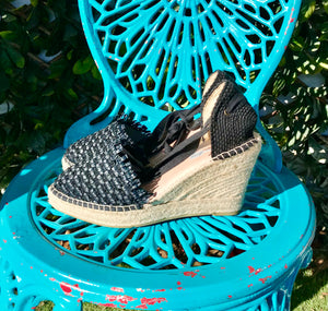 ESTILO EMPORIO Basket Espadrille Wedge Black