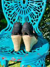 Load image into Gallery viewer, ESTILO EMPORIO Basket Espadrille Wedge Black