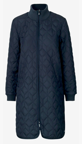 ILSE JACOBSEN Quilted Long Jacket Dark Indigo