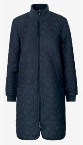 ILSE JACOBSEN Quilted Long Jacket Dark Indigo