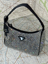 Load image into Gallery viewer, PRADA Re Edition 2000 Handbag Satin Black Crystal