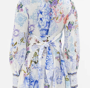 CAMILLA The Paint Me Positano Waist Tie Shirt Dress