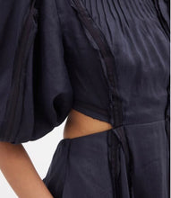 Load image into Gallery viewer, AJE Revitalise Puff-sleeve Cutout  Dress Navy