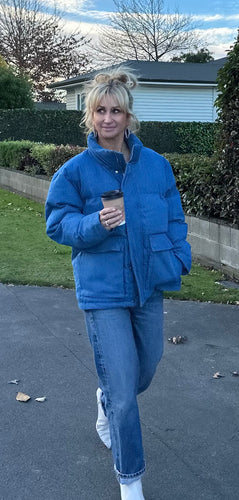 TOAST Denim Puffer Jacket Denim Blue
