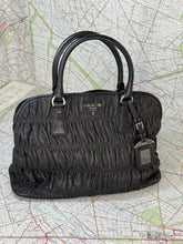 Load image into Gallery viewer, PRADA Black Nappa Gaufre Double Handle Tote Bag