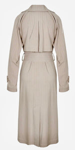 RUBY Jemima Trench Coat Camel Pinstripe