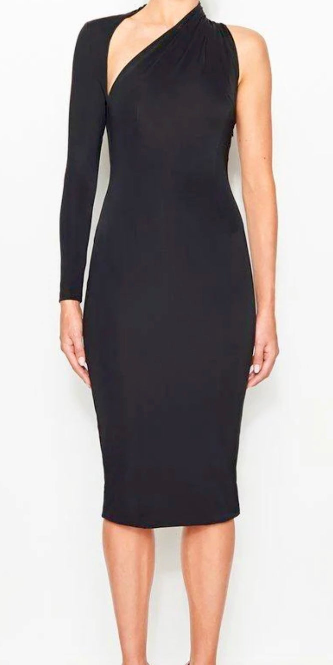 SANTINA-NICOLE Sienna One Shoulder Dress Black