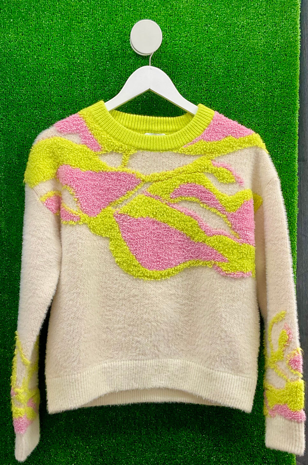 FRNCH PARIS Cream/Fluro Knit Jumper