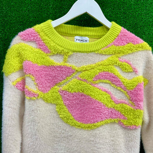 FRNCH PARIS Cream/Fluro Knit Jumper