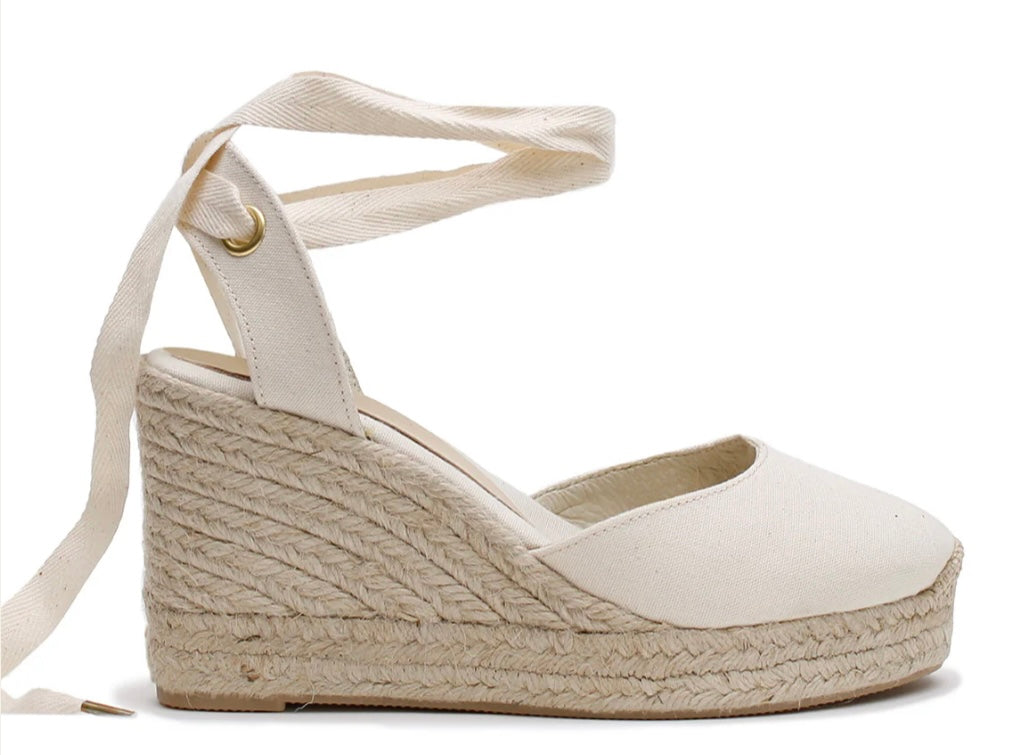 LA TRIBE Low Wedge Espadrille Crudo (Ecru)