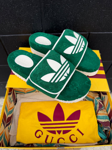 GUCCI X ADIDAS GG Platform Sandal Green
