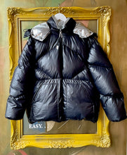 Load image into Gallery viewer, SANDRO Reversible Hooded Puffer Jacket Black/Silver