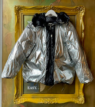 Load image into Gallery viewer, SANDRO Reversible Hooded Puffer Jacket Black/Silver