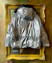Load image into Gallery viewer, SANDRO Reversible Hooded Puffer Jacket Black/Silver