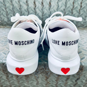 LOVE MOSCHINO Logo Band Sneaker White