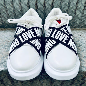 LOVE MOSCHINO Logo Band Sneaker White