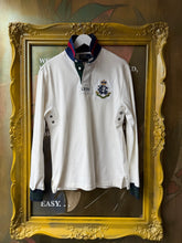 Load image into Gallery viewer, POLO By RALPH LAREN Rugby Shirt White, Navy &amp; Bottle Green Trim